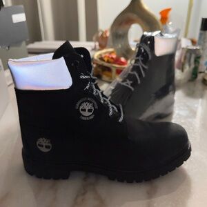 Timberland Black Boots with Reflective Details
